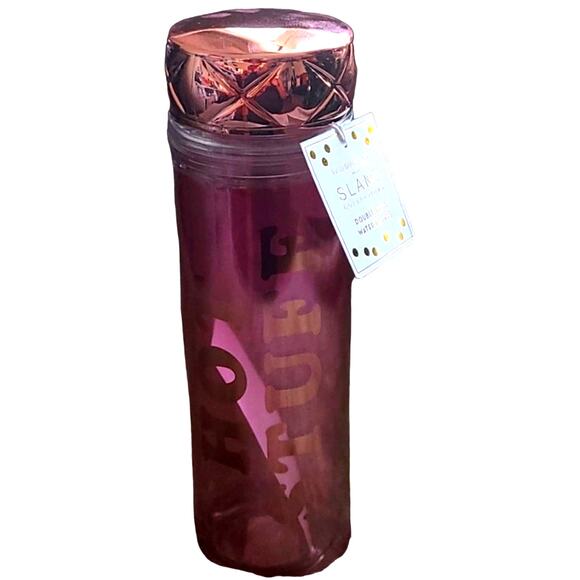 Slant Double Wall Water Bottle - Pink and Rose Gold - Picture 5 of 5